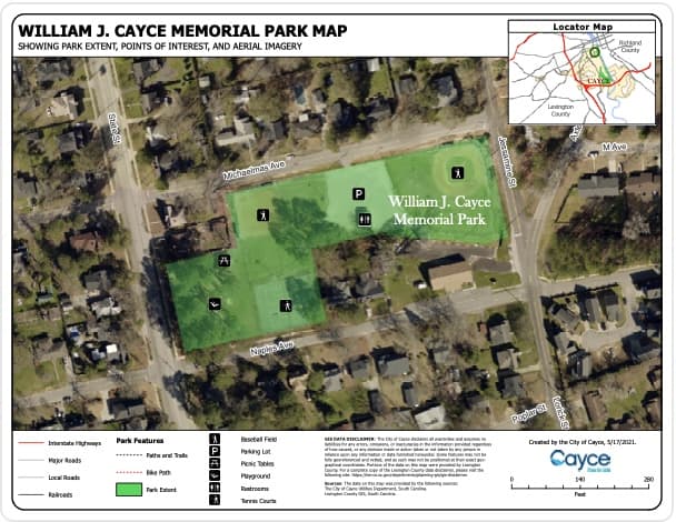 cayce memorial map image